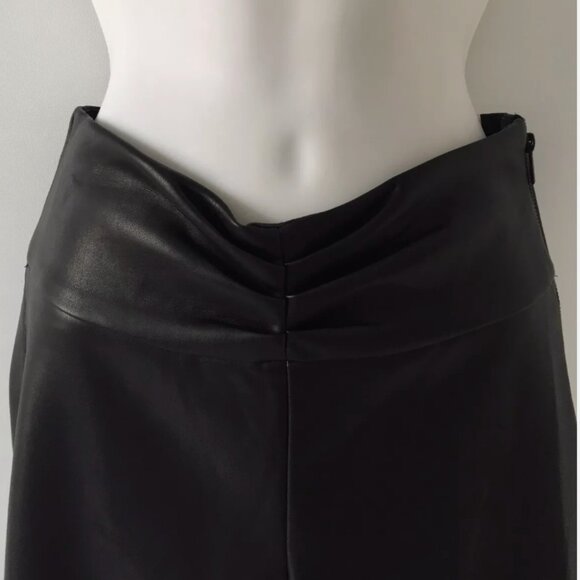 zara faux leather pants 7102 / 228 / 800 gathered waist detail black M - Picture 9 of 9